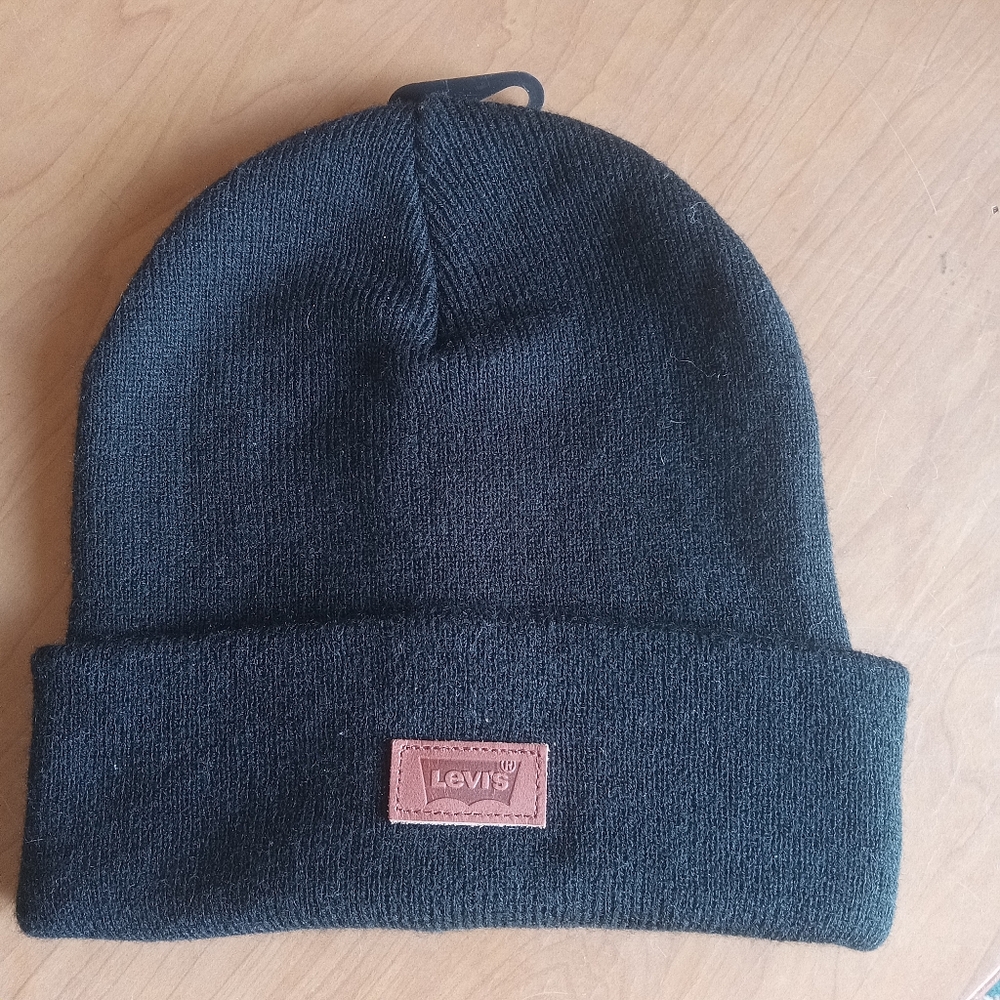 Levi's Dark Knit Beanie with Logo Patch